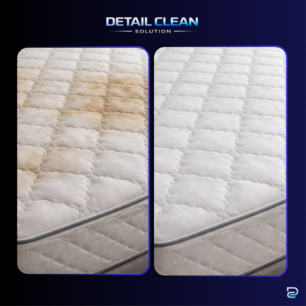 Higienização de Colchão e Cabeceira — Antes e Depois