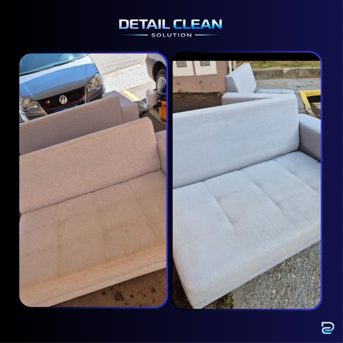 Higienização de Poltrona — Antes e Depois