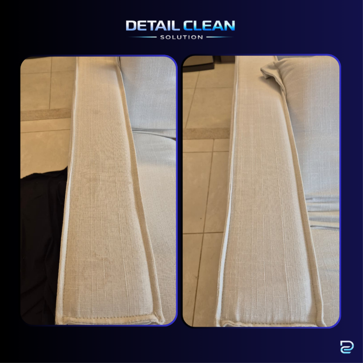 Higienização de Poltrona — Antes e Depois