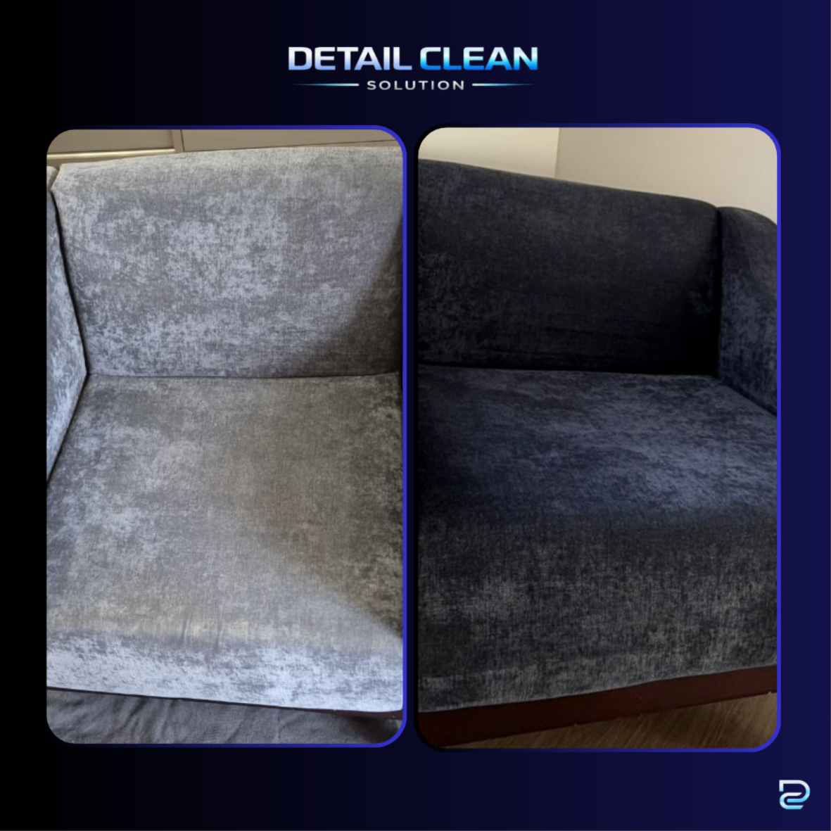 Higienização de Poltrona — Antes e Depois