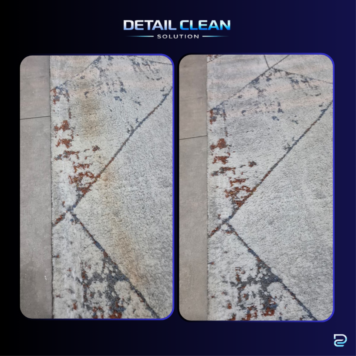 Higienização de Tapete — Antes e Depois